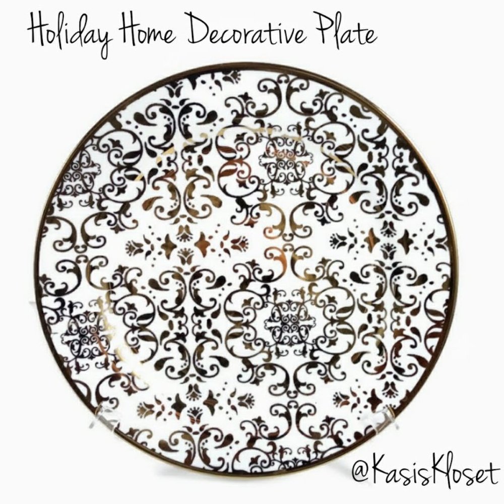 Holiday Home Elegant Christmas Plate Decorative Home Holiday Accent Modern
